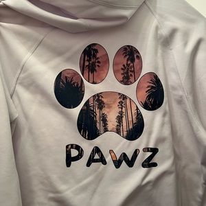 white PAWZ hoodie